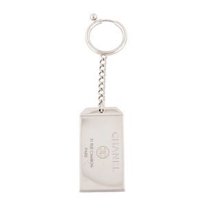NEW Chanel Metal Mirror Silver Keychain NEW